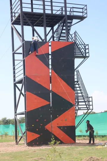 Students on an adventure activity