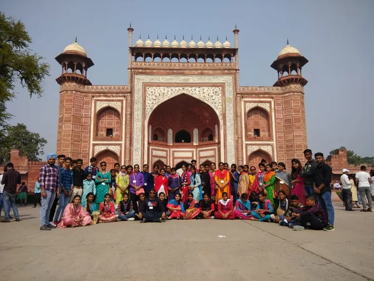 Students visiting a historical destination during an overnight educational tour with Marvel Adventures